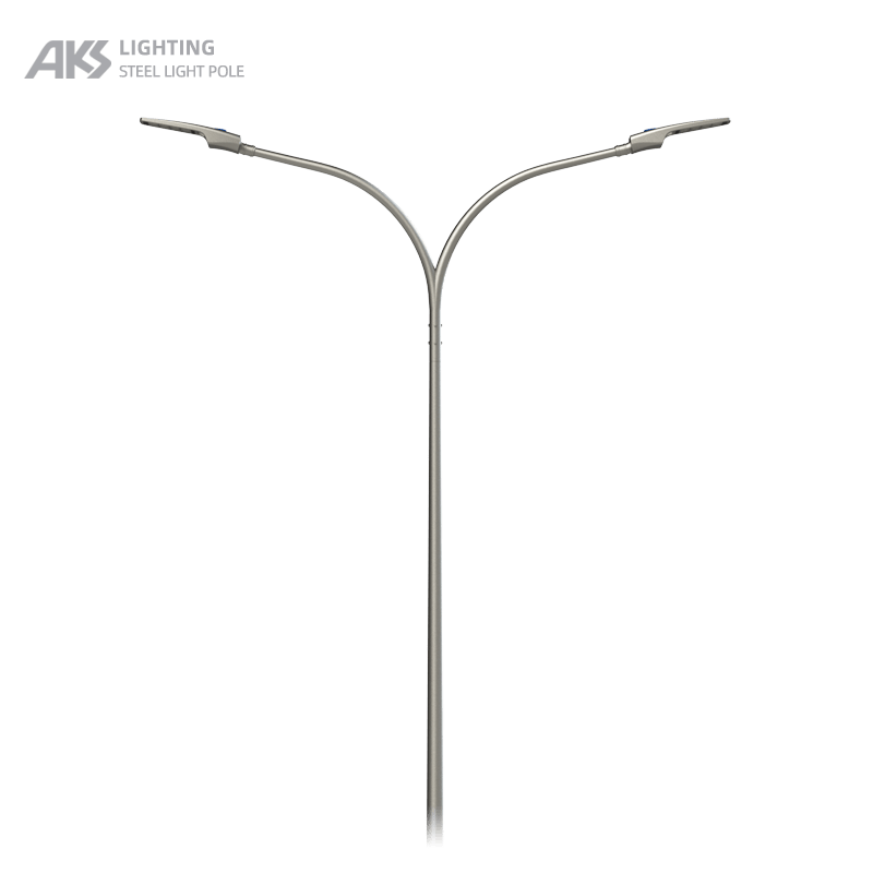  3m double arm street light pole