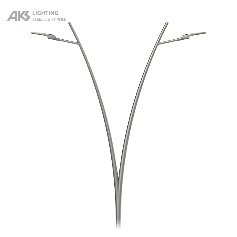 4m double arm street light pole