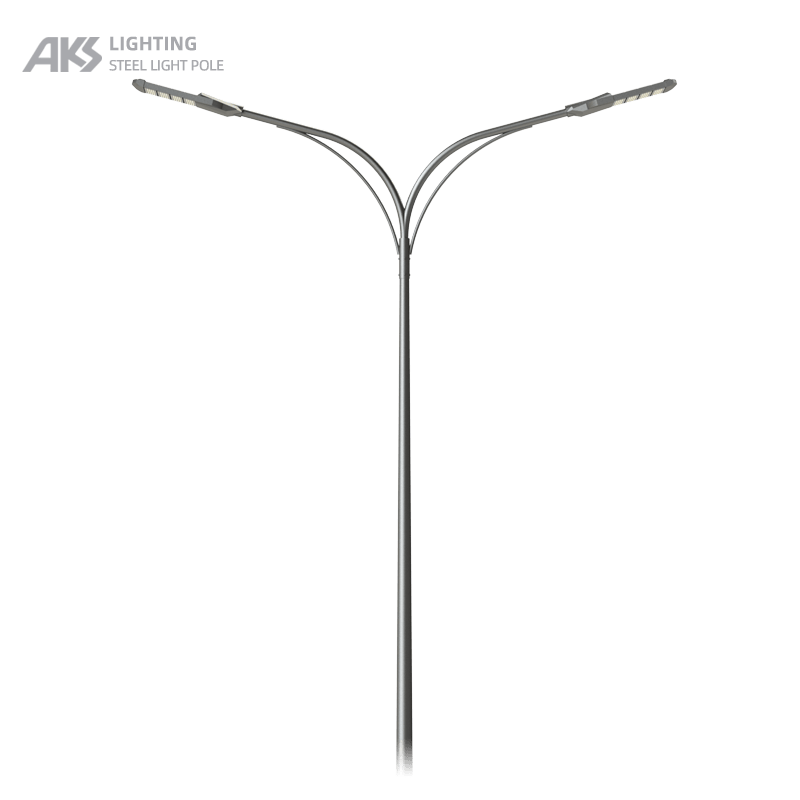 5m double arm street light pole