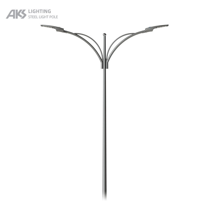 7m double arm street light pole
