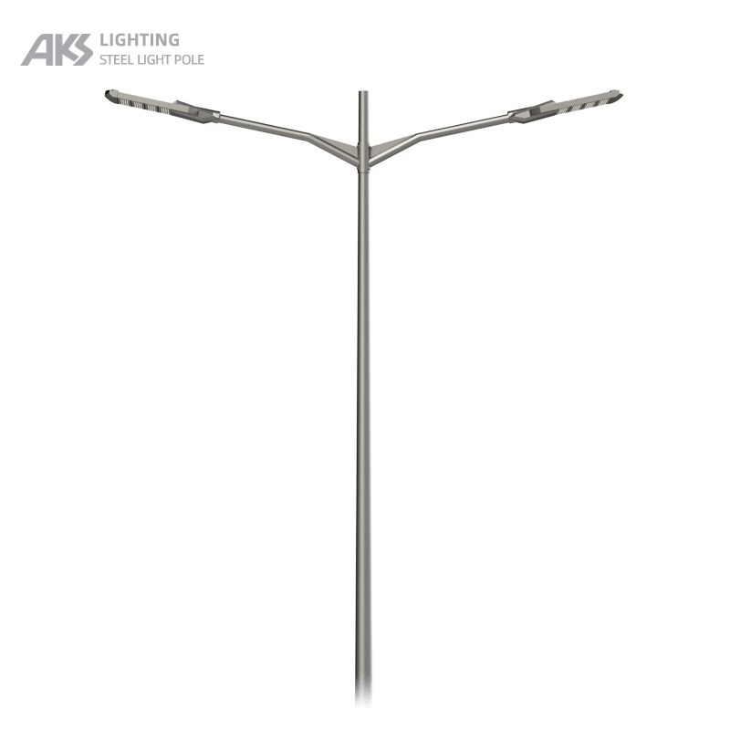 10m double arm street light pole