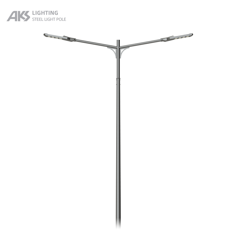 12m double arm street light pole