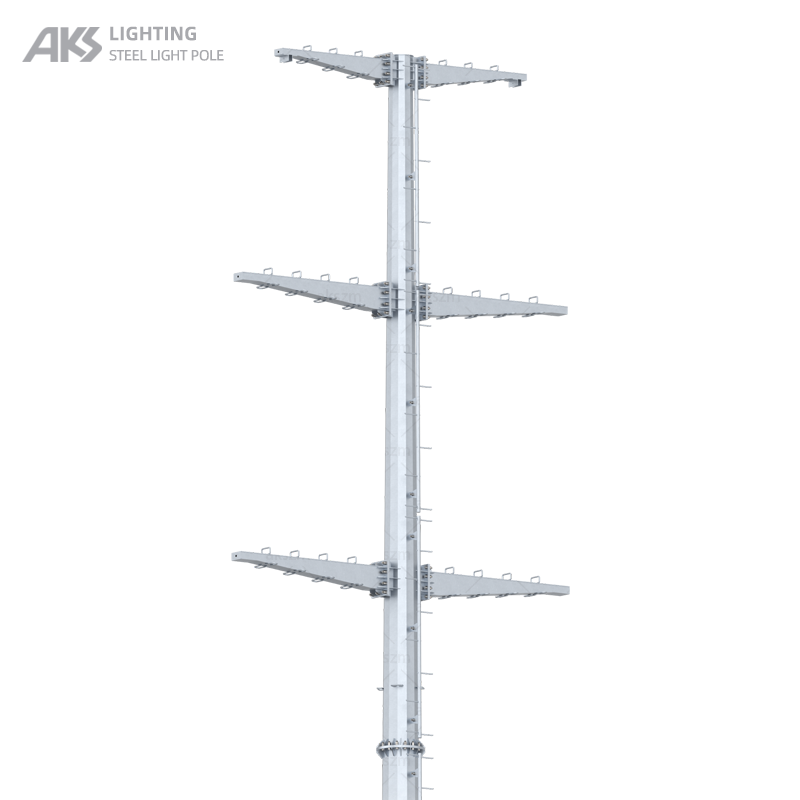 Galvanized steel utility poles