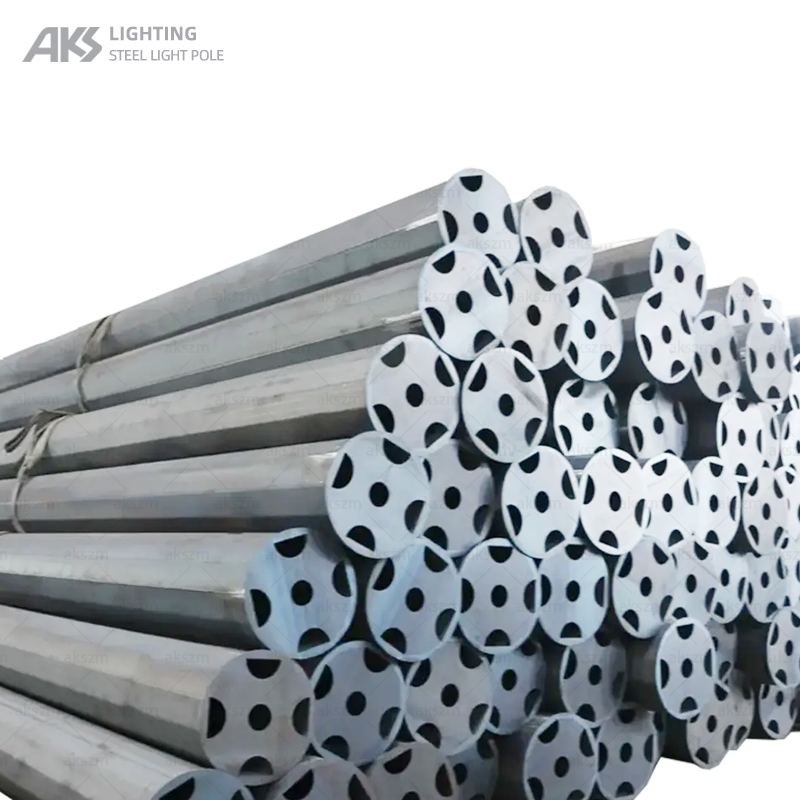 Octagonal hot-dip galvanized underground electrical pole